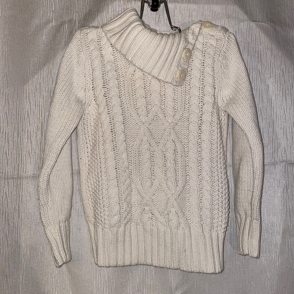 White sparkly knitted girls sweater